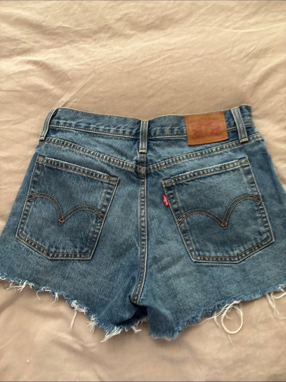 Classic Distressed Blue Denim Women’s Shorts